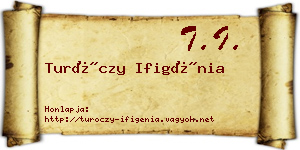 Turóczy Ifigénia névjegykártya